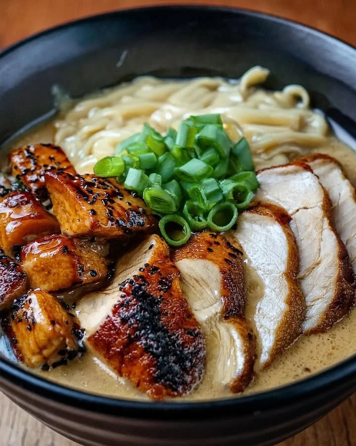 Spicy Chicken Ramen with Creamy Garlic