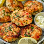 Delicious spicy shrimp cakes served with a flavorful chili dip