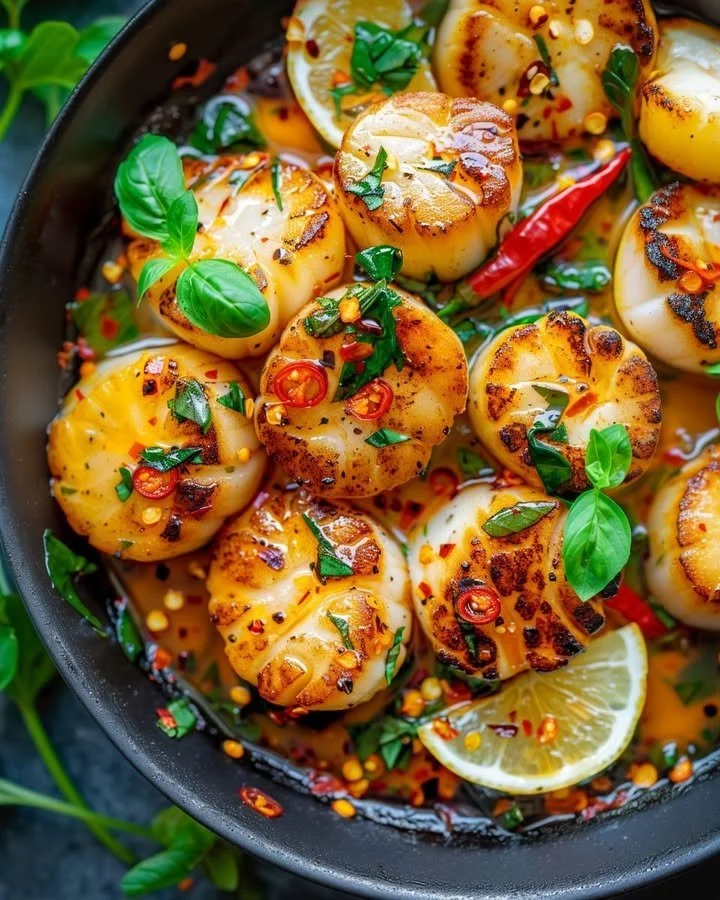 Spicy Thai Basil Scallops