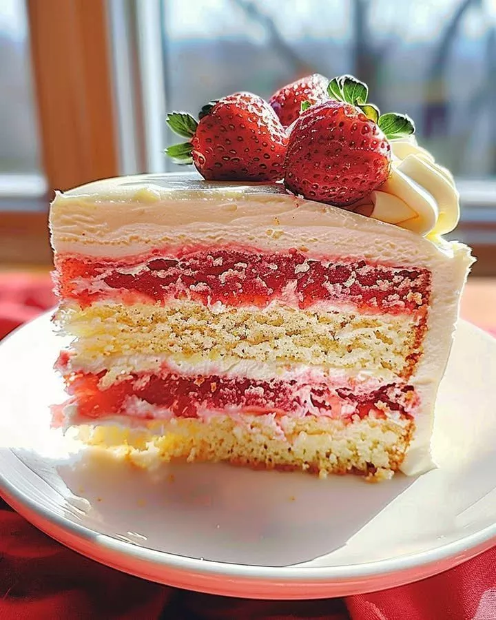 Strawberries and Cream Cheesecake