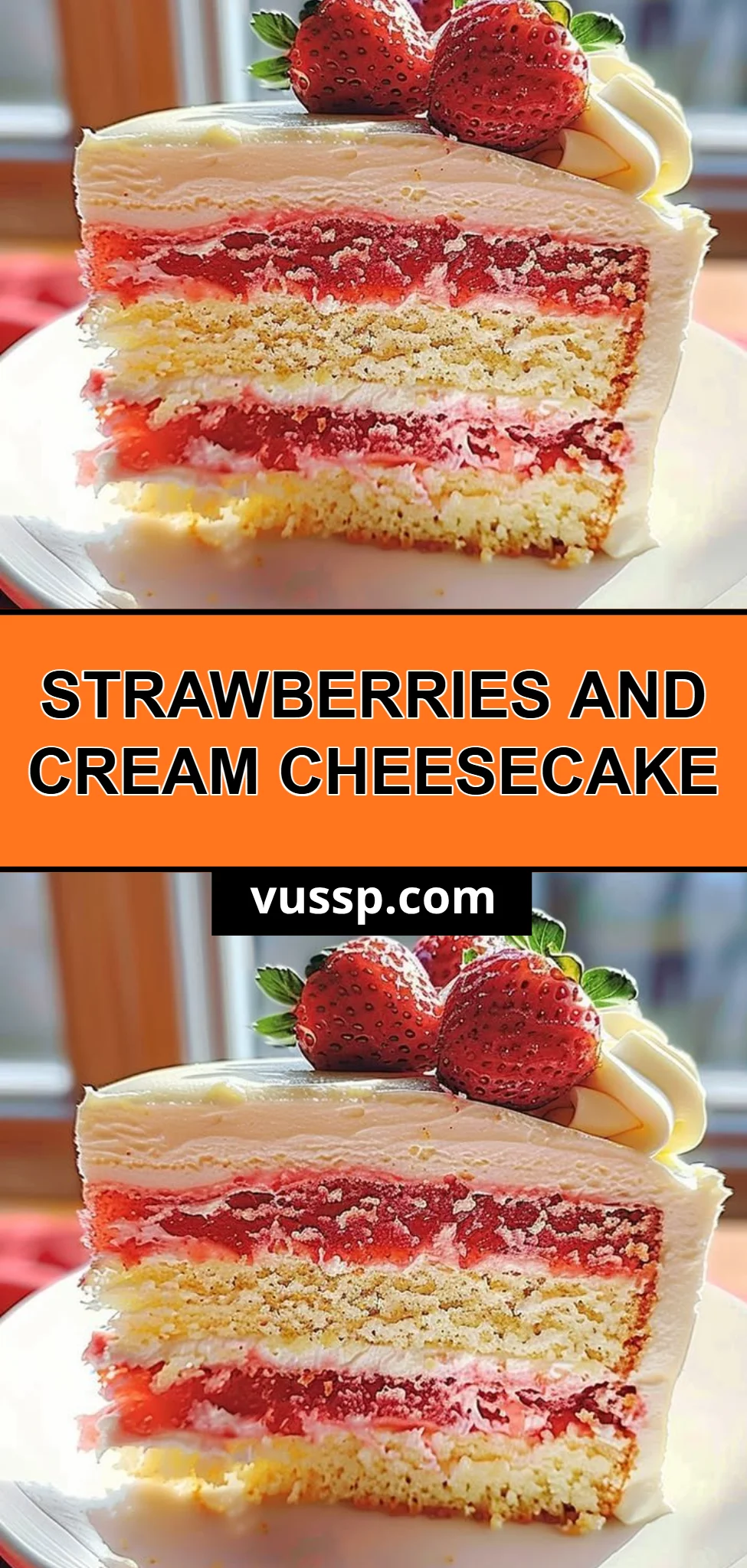 Strawberries and Cream Cheesecake