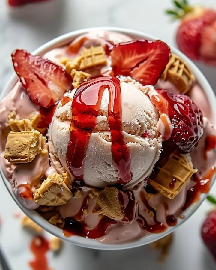 Strawberry Cheesecake Swirl Ice Cream