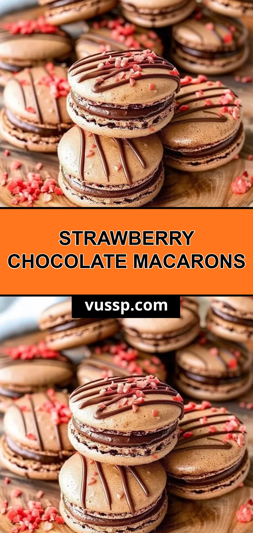 Strawberry Chocolate Macarons