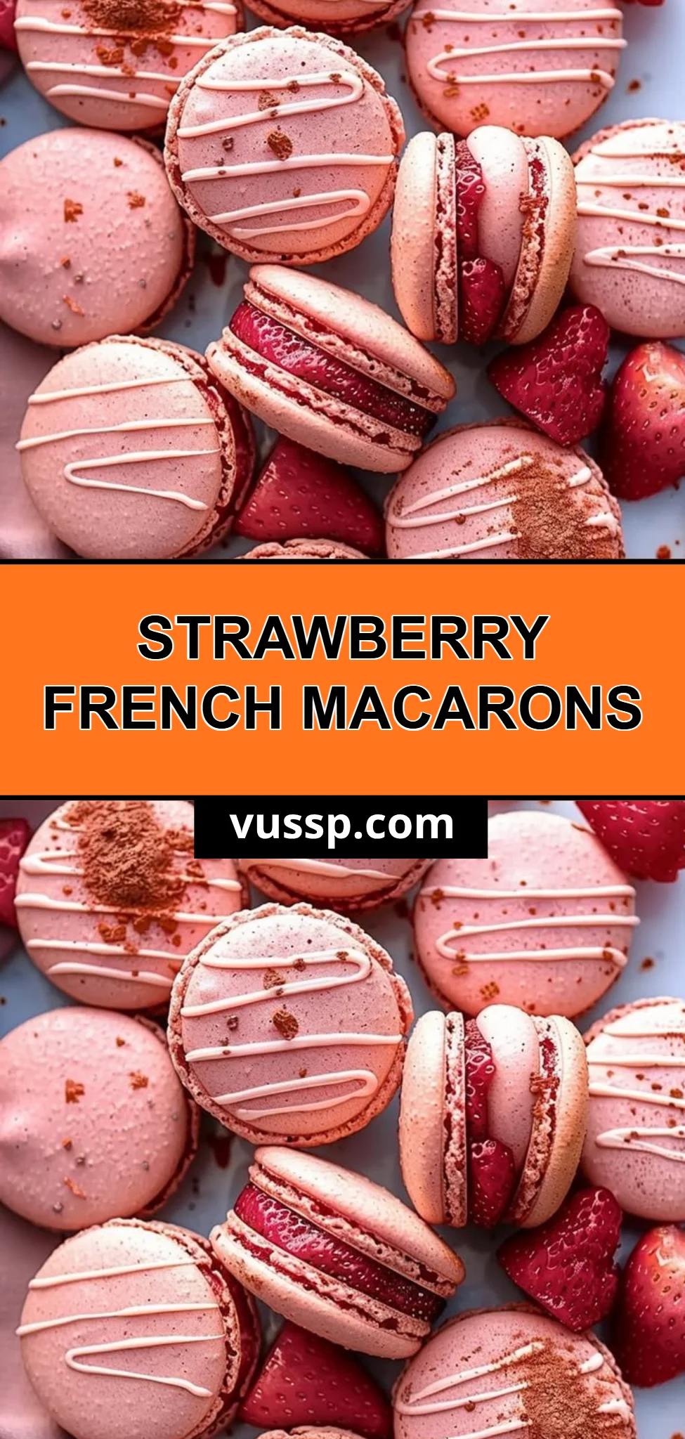 Strawberry French Macarons