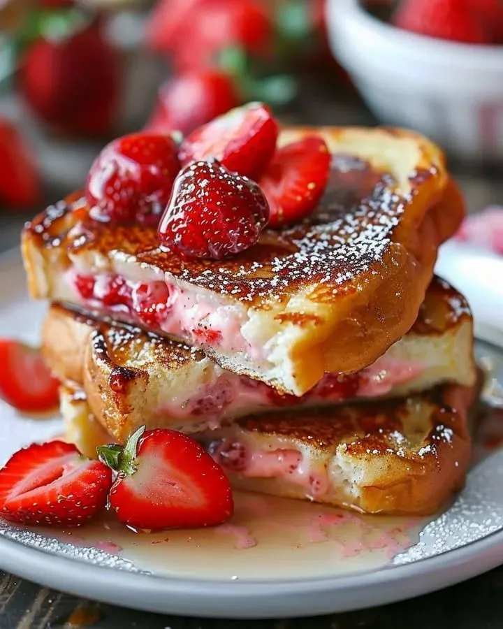 Stuffed Strawberry Cheesecake French Toast