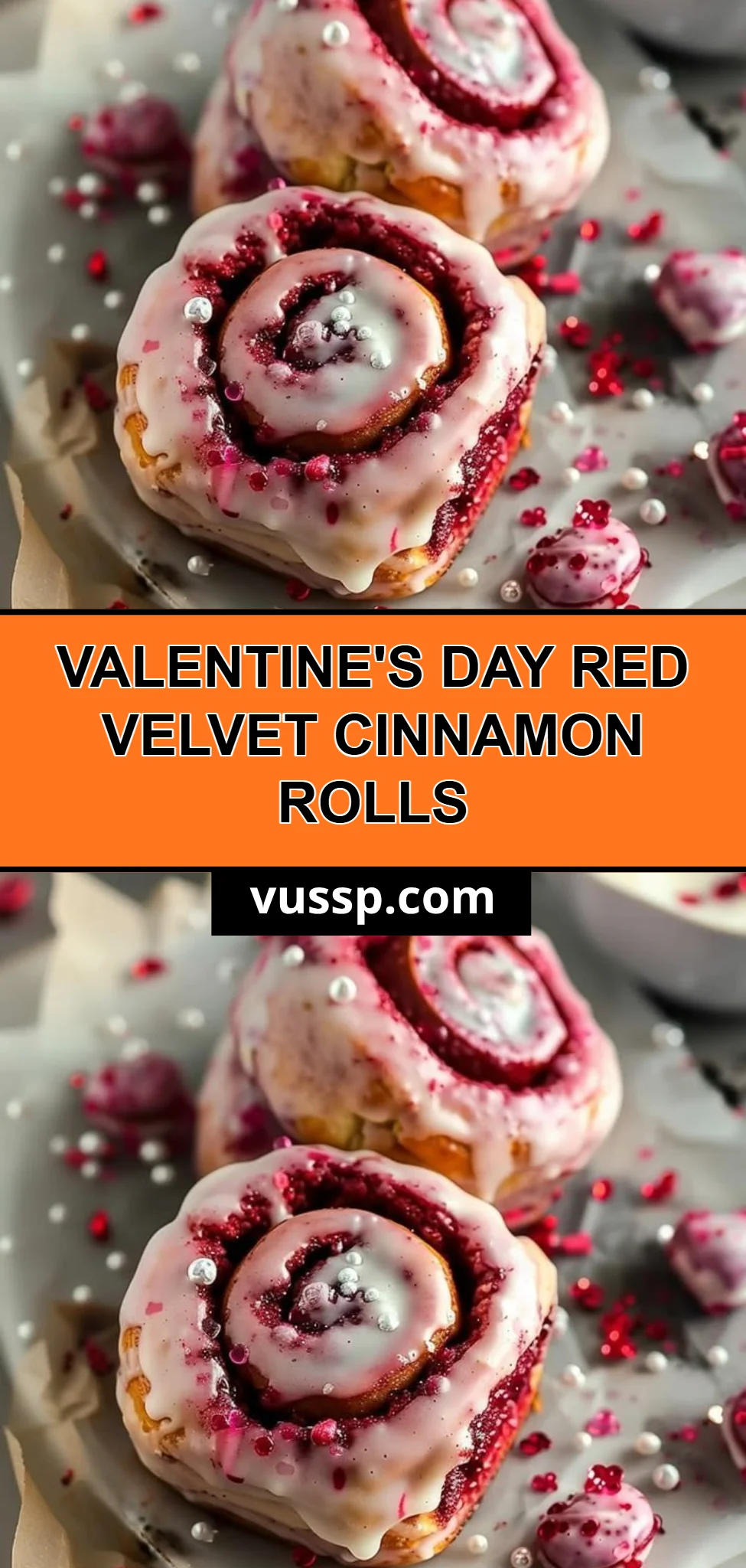 Valentine's Day Red Velvet Cinnamon Rolls