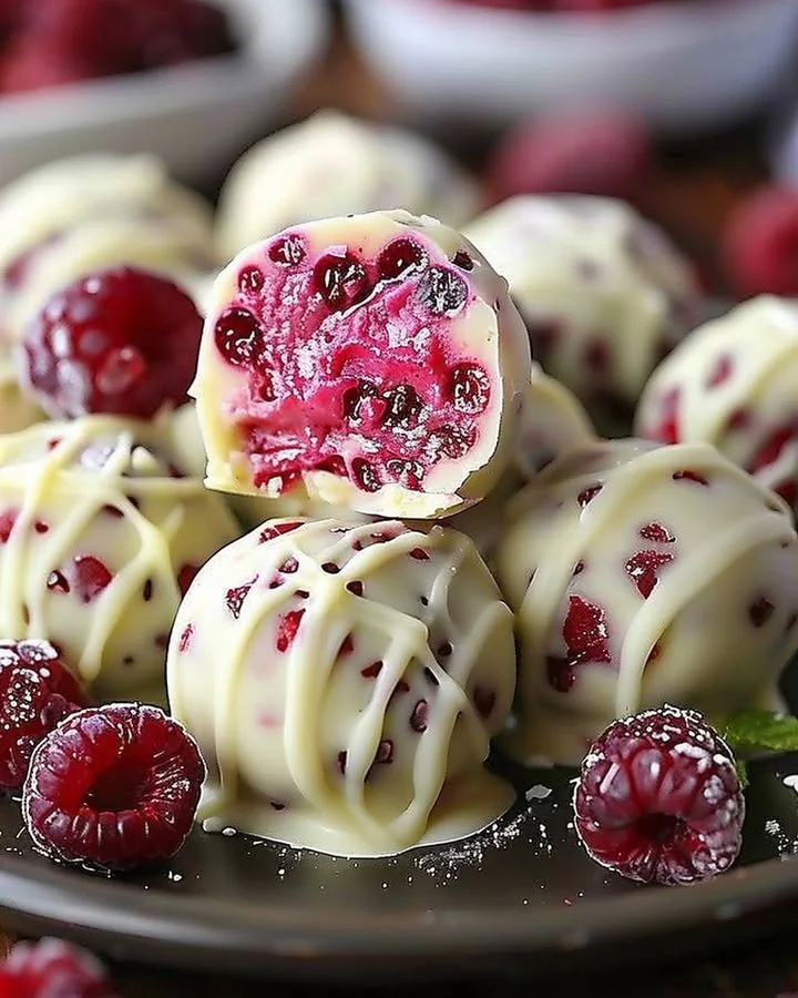 White Chocolate Raspberry Cheesecake Bites