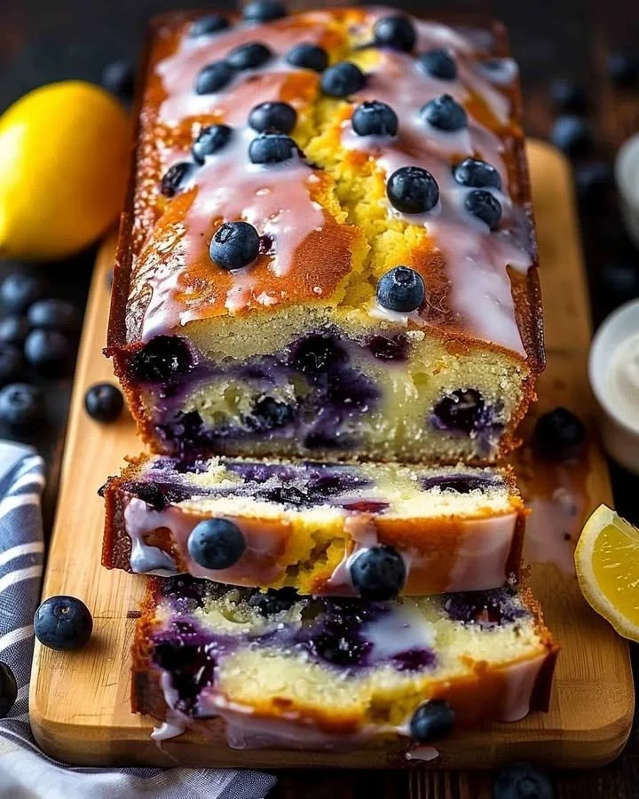 Zesty Lemon Yogurt Blueberry Loaf