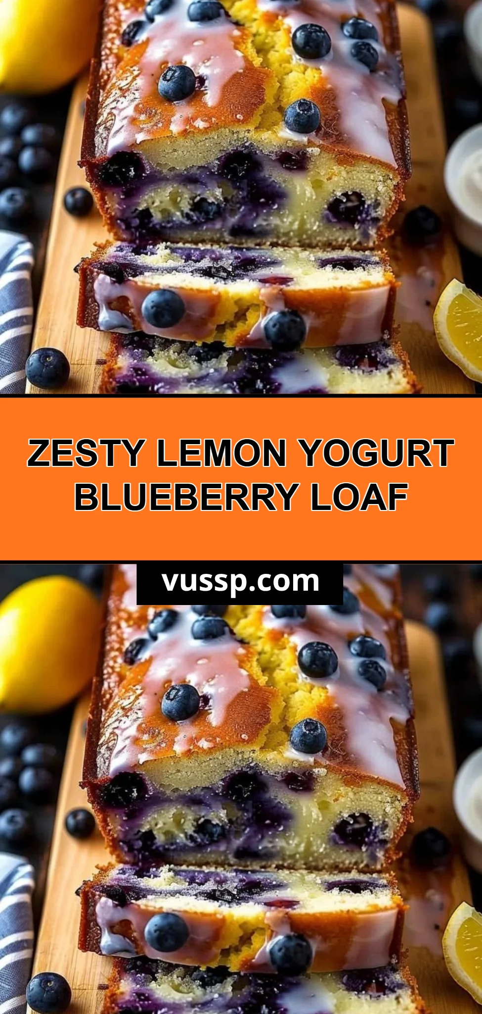 Zesty Lemon Yogurt Blueberry Loaf