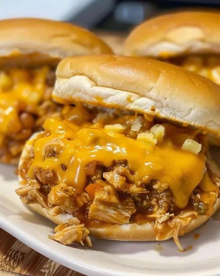 Delicious Cajun Spiced Chicken Sloppy Joes served with fresh garnishes