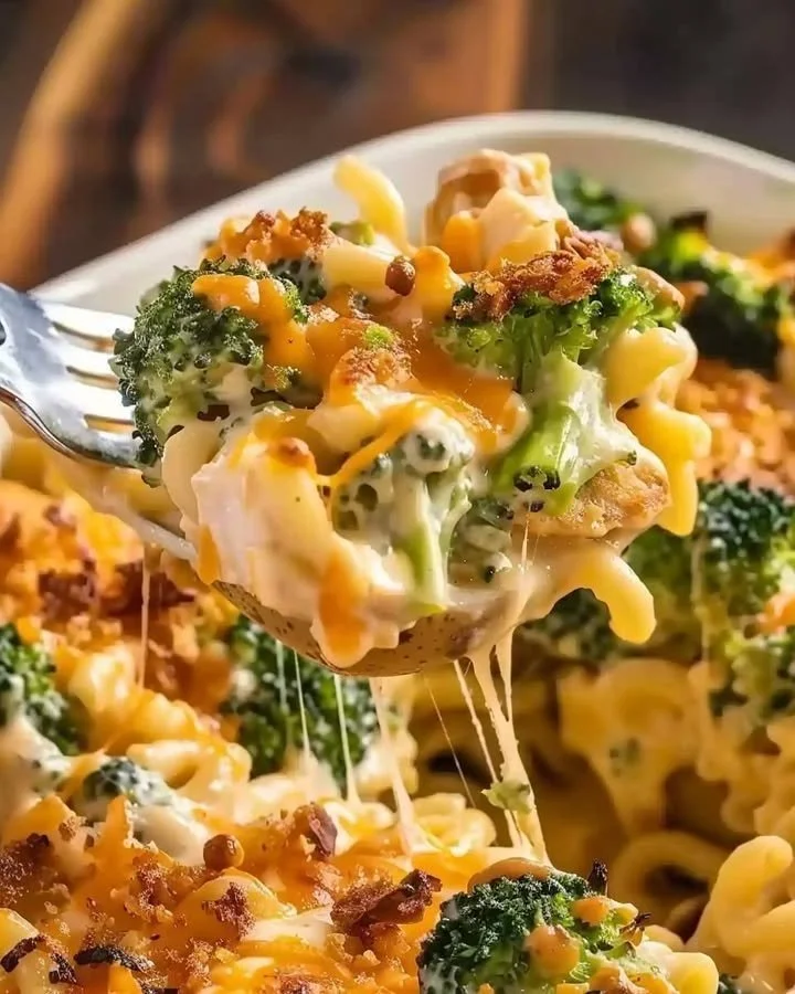 Cheesy chicken broccoli stuffed potatoes topped with melted cheese