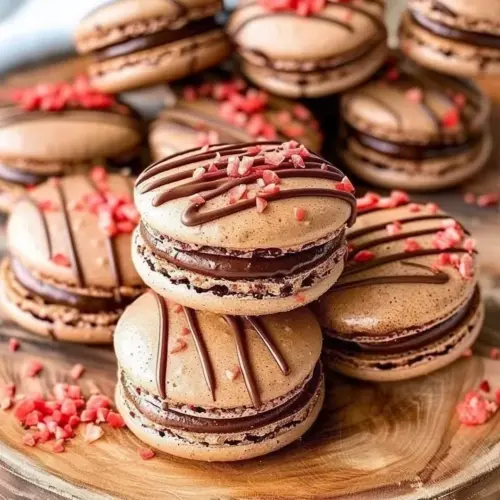 Chocolate Strawberry Macaron Delights showcasing rich chocolate and fresh strawberries.