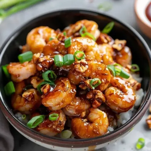 Crispy Honey Walnut Shrimp served on a plate with a delicious glaze