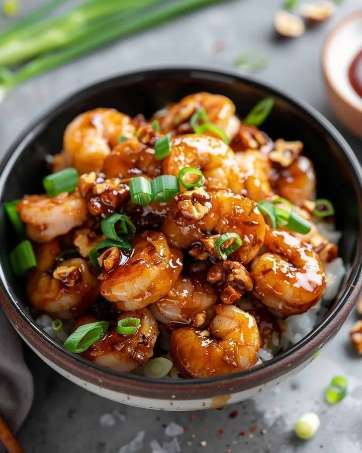 Crispy Honey Walnut Shrimp served on a plate with a delicious glaze