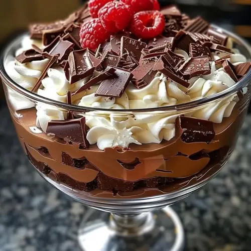 Delicious layered Baileys chocolate cheesecake topped with chocolate shavings