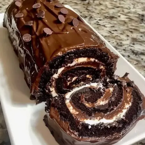 Luxurious Chocolate Swirl Roll with rich chocolate and soft pastry